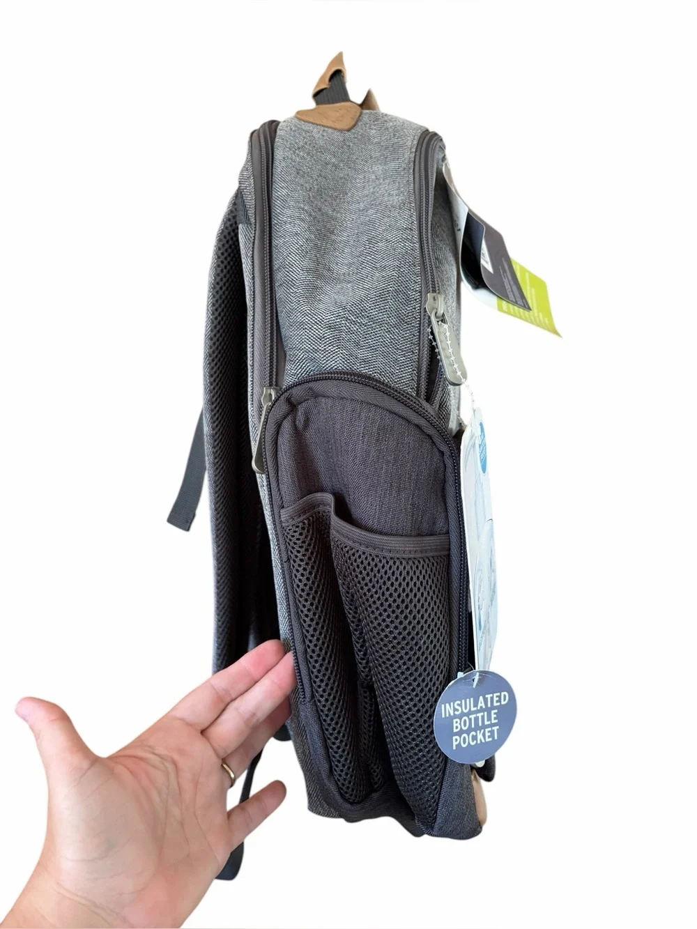 Eddie Bauer Bridgeport Places & Spaces Backpack Diaper Bag Gray with Tan New